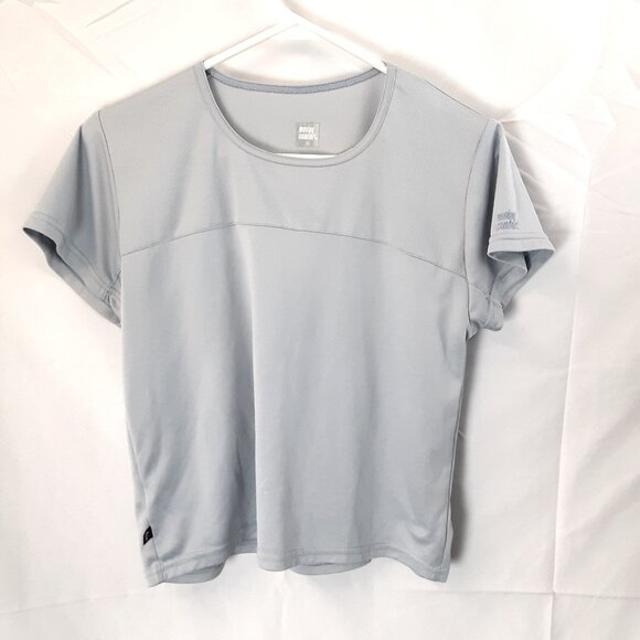 Moving Comfort Womans Athletic Top Large Short Sleeve Grey Pullover Lightweight - Picture 1 of 9